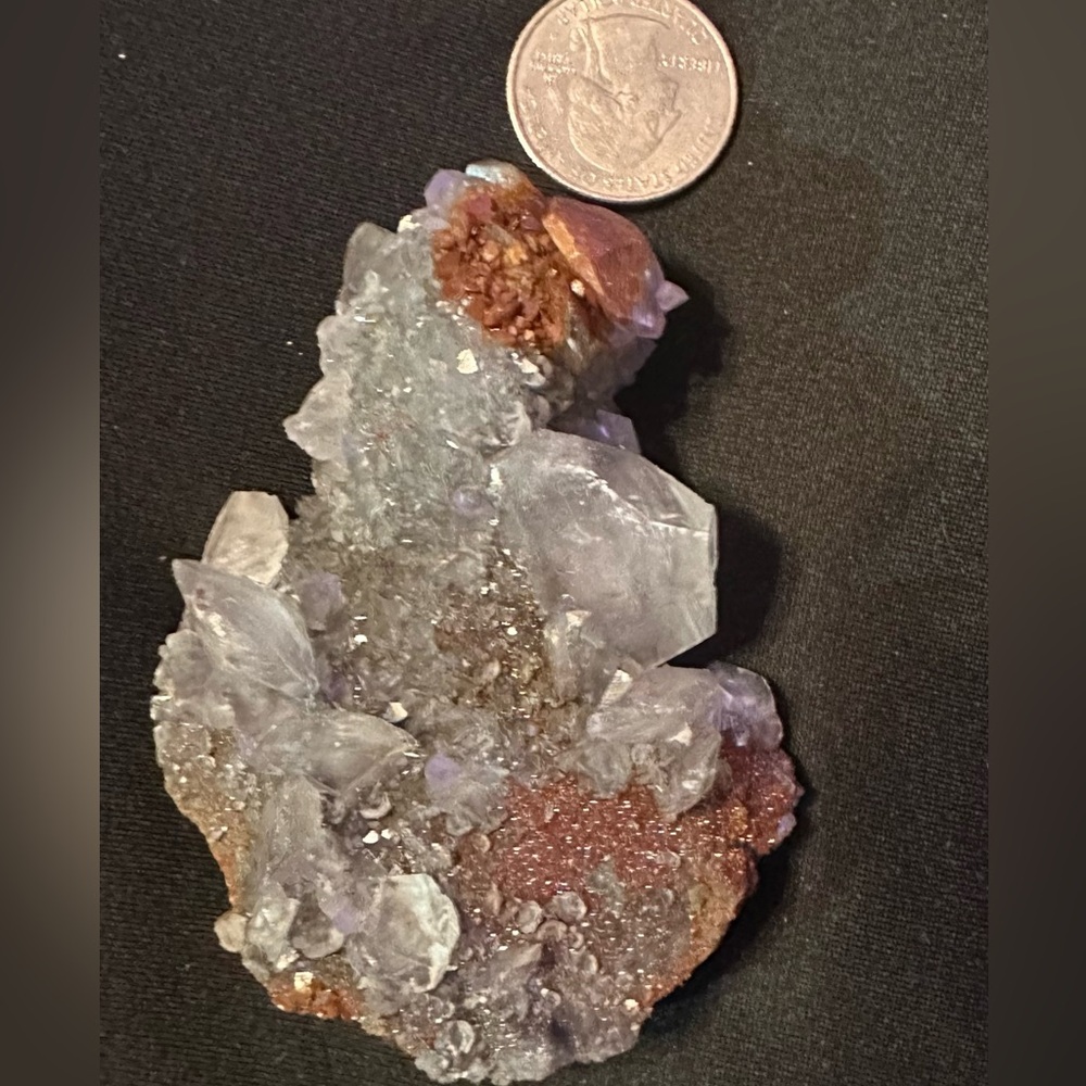 Benz Calcite with Rainbow Pyrite and Needle Quartz
